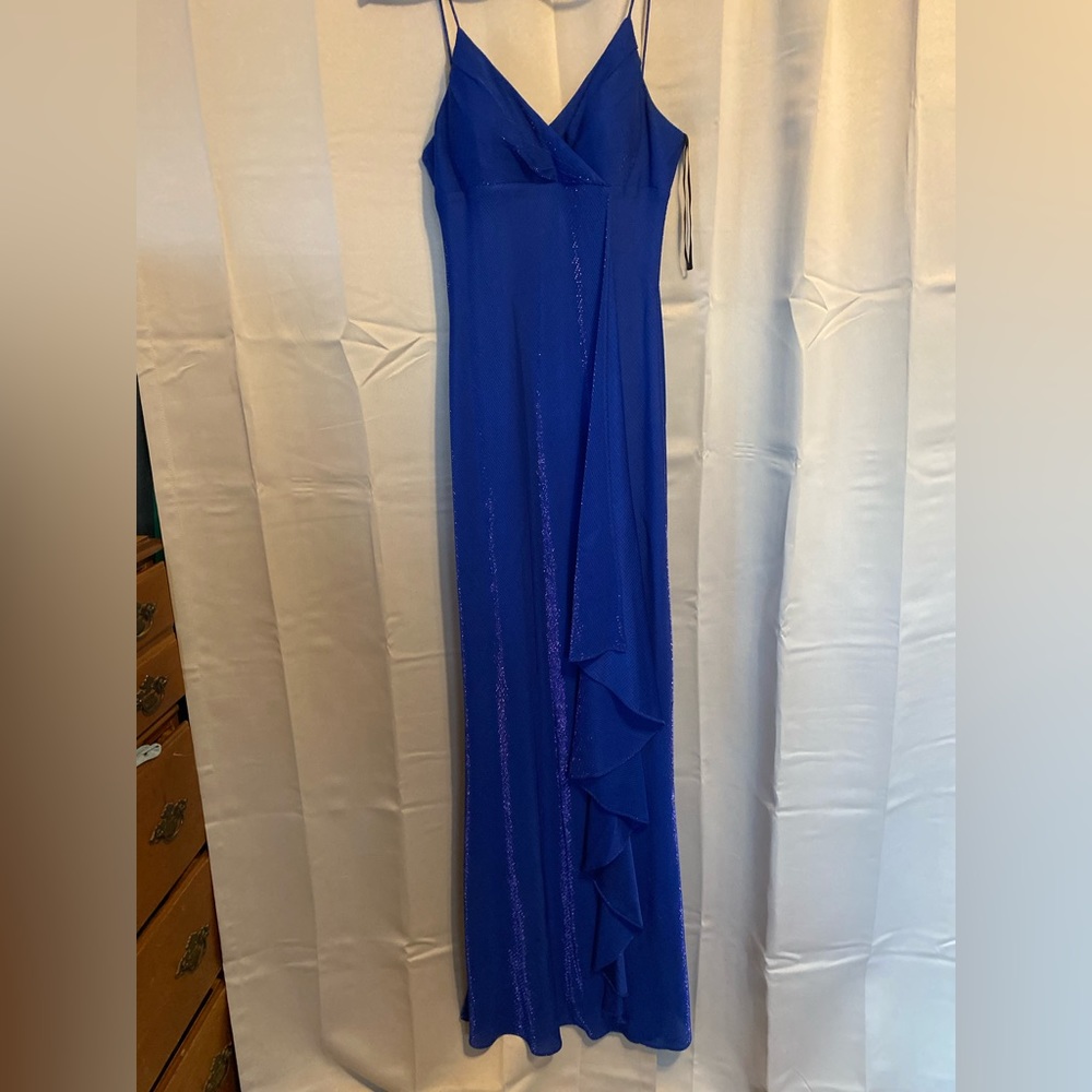 Blue floor length dress